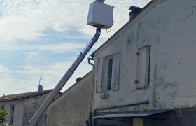 Intervention avec camion, nacelle